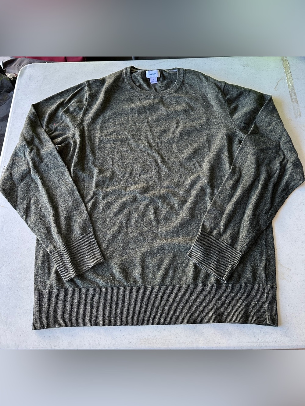 Old Navy Men's Olive Green Crewneck Sweater
